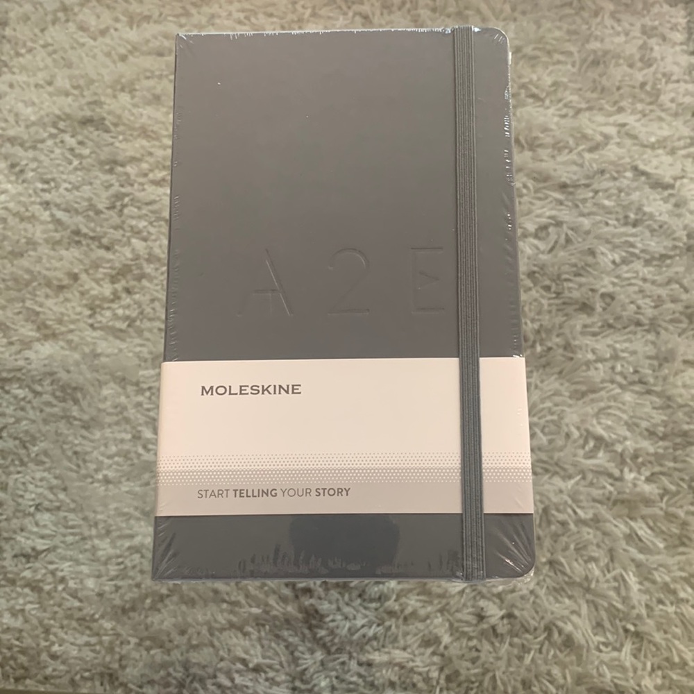 Brand new and unopened grey moleskine notebook